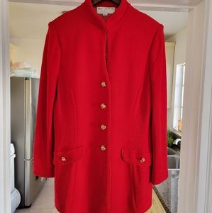 St.John Evening Bright Red Knit Blouse/Top